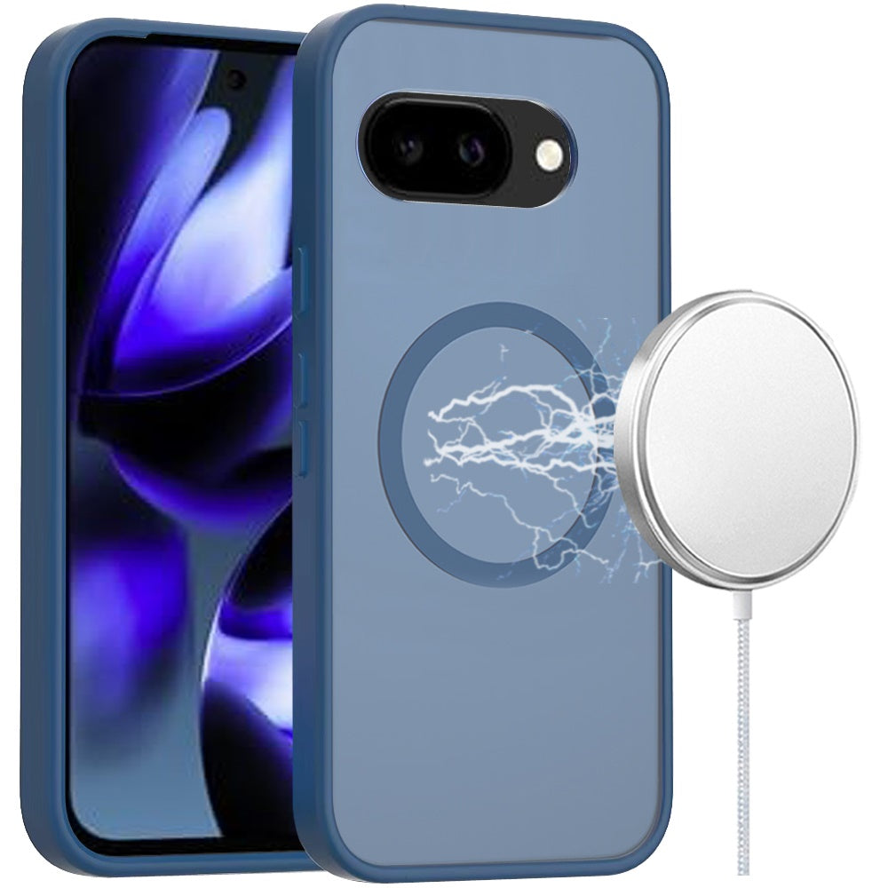 For Google Pixel 9A MagSafe Compatible Case Hybrid Soft TPU Bumper Hard Translucent Matte Back Slim Shockproof Case Cover