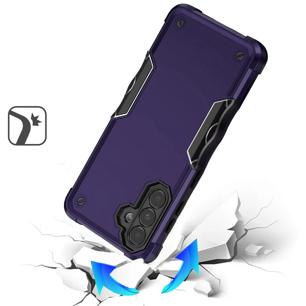 For Samsung Galaxy A35 Slim Fit Back Hybrid Lightweight Shockproof 2-in-1 Hybrid Hard PC Bumper Frame Armor Protection Case Cover Dark Purple