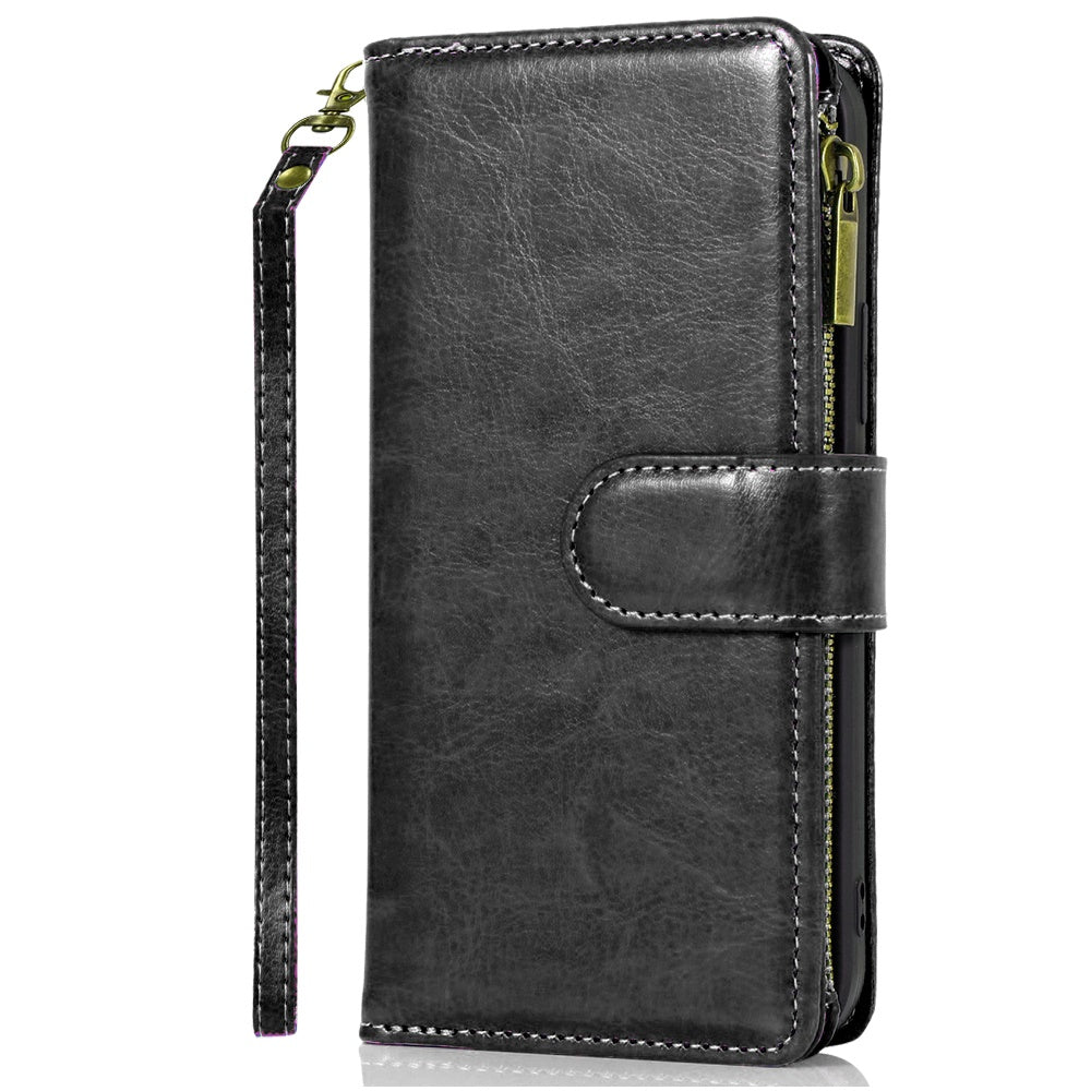 For Samsung Galaxy S26 Ultra Leather Wallet Case with Zipper, 9 Card Slots, Cash Pocket, Stand & Strap, Clutch Pouch Design Case Cover