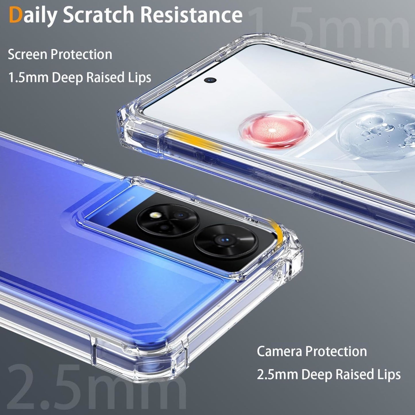 For Samsung Galaxy Xcover 7 Pro, Samsung Galaxy Xcover 6, Samsung Galaxy Xcover 6 Pro Full-Body Dual Layer Hybrid Case Slim, Drop-Proof TPU Hard PC, Durable Corner Front Bumper Protector Case Cover Clear Transparent