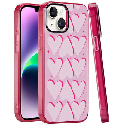 For Apple iPhone 14 /13 Fashion Layer Design Slim IMD TPU Protective, Shockproof Hybrid Stylish Durable Hard PC Case Cover