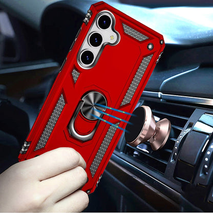 Hybrid Shockproof Durable 360 Degree Rotatable Ring Stand Holder Kickstand Fit Magnetic Car Mount