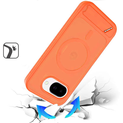 Phone Case for Google Pixel 10A Matte Magnetic Metal Kickstand Shockproof Grip Anti Slip Durable Protective Heavy Duty Hybrid Cover