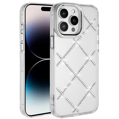 For Apple iPhone 12 /12 Pro Gem Glitter Diamond Bling Clear Hybrid TPU Cover, Colorful Shockproof Protective Back, Slim Fit for Women Girls Case Cover