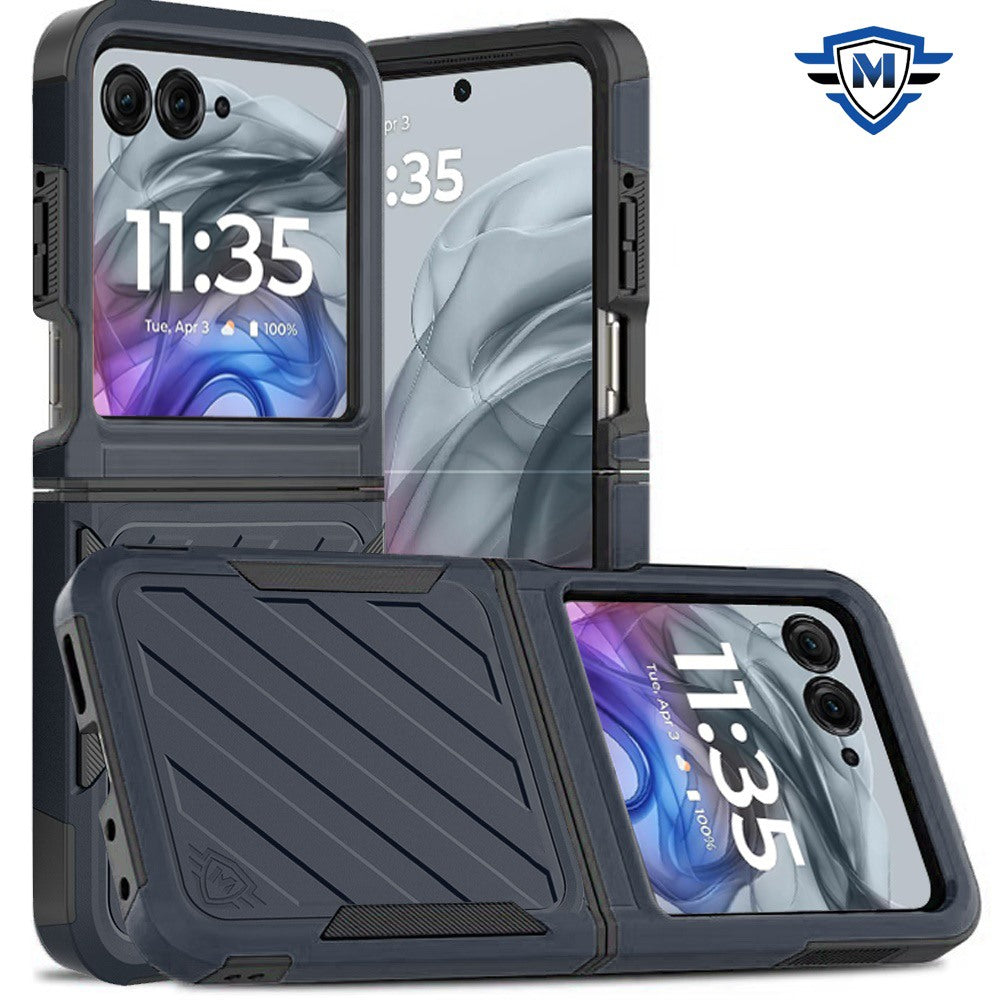 For Motorola Razr 2025 Premium Lined Dual Layer Hybrid Shockproof Rugged Textured Hard PC & Silicone, Anti-Slip Grip Case Cover