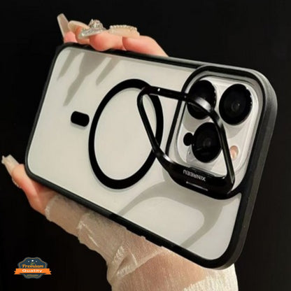 For Apple iPhone 17 AIR Clear Back Hybrid with MagSafe Compatible Metal Camera Stand Colorful Bumper Frame Shockproof Case Cover