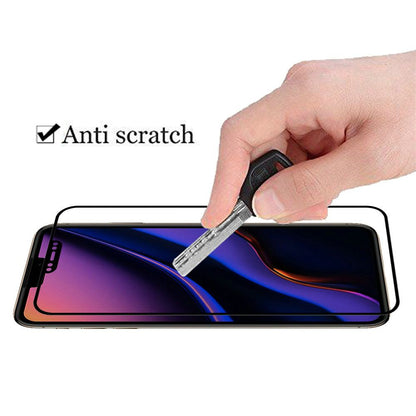 For iPhone XR Tempered Glass Screen Protector, Black Edge HD Clear, Scratch Resistant, Anti-Fingerprint, Easy Install, 9H Hardness Protector Black