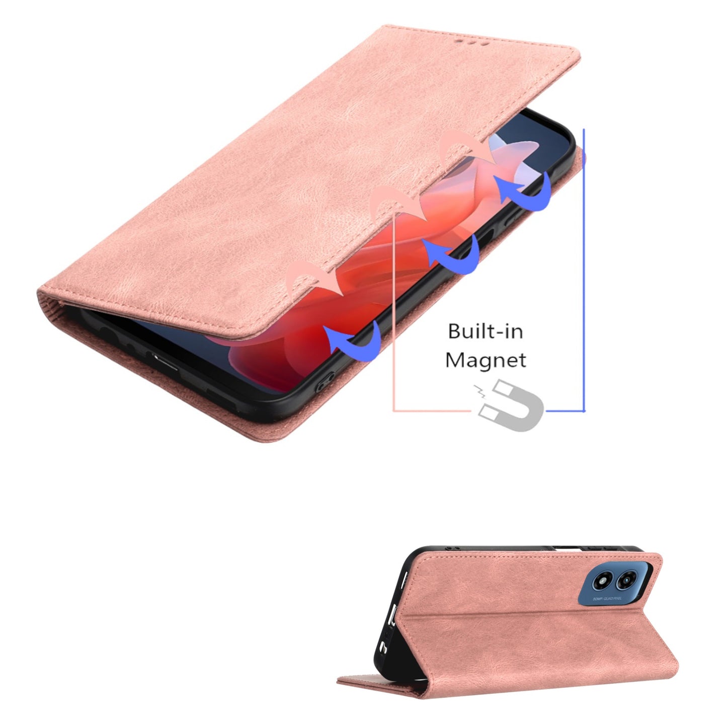 For Apple iPhone 17 Wallet Pouch with Credit Card Holder Flip, Magnetic Closure Vegan Leather and Stand Case Cover