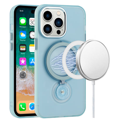 For Samsung Galaxy S22 Ultra MagSafe Compatible with 360° Ring Stand, Magnetic Kickstand, Slim Hybrid Protective Case Cover Sky Blue