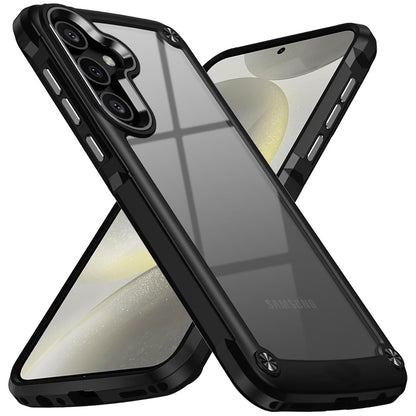Hybrid Transparent Rubber with Metal Buttons & Camera Edges Hard TPU Corner Frame Bumper