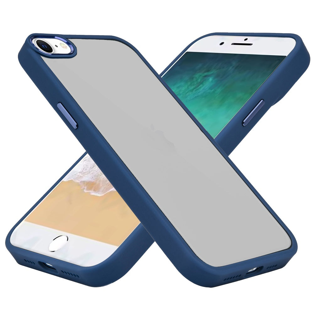 Slim Fit Hybrid Transparent Thick Acrylic with Metal Buttons Frame Protective Hard PC + TPU Shockproof