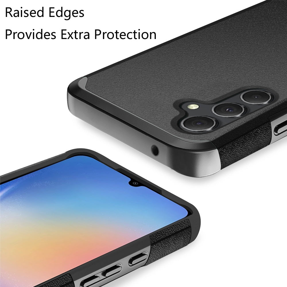 Phone Case for Samsung Galaxy A15 5G Rugged Shockproof Heavy Duty Hybrid Armor Anti Slip Durable Grip Dual Layer Protective Hard Shell Cover Black