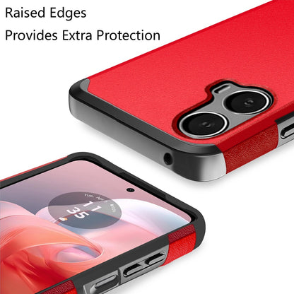 For Motorola Moto G Power 5G 2024 Fashion Graphic Design Hybrid 2in1 Tough Strong Hard PC TPU Frame, Magnet Mount Friendly, Shockproof Protection Case Cover Red