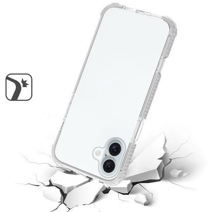 For Apple iPhone 17 Hybrid Transparent Acrylic Rubber Gummy Hard PC Silicone TPU Color Bumper Frame Shockproof Case Cover Clear / White