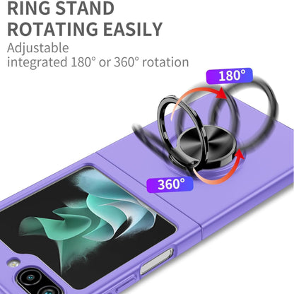 For Samsung Galaxy Z Flip 7 Matte Silicone TPU Rubber Magnetic with 360° Ring Stand Grip Shockproof Slim Hybrid Case Cover