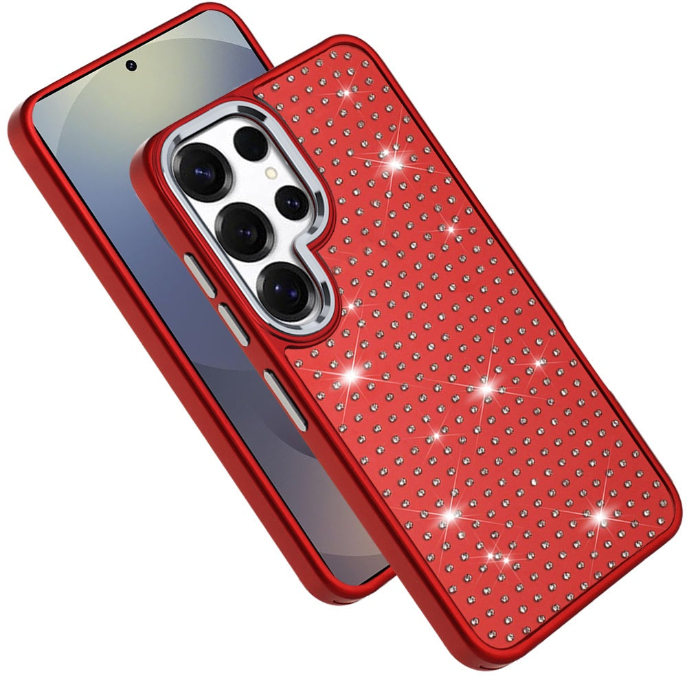 For Samsung Galaxy S26 Ultra Bling Diamond Metallic, Full Sparkle Chrome Edged Hybrid Protective Shockproof Case Cover
