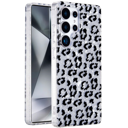 For Samsung Galaxy S24 Ultra Glitter Leopard, Fashion Design Animal Skin Print Slim IMD TPU Dual Layer Shockproof Protective Case Cover
