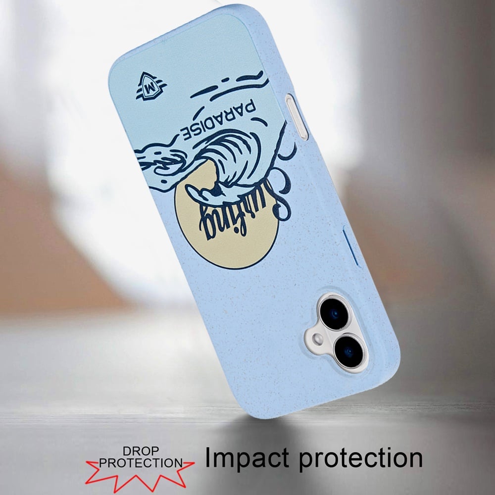 For Apple iPhone 16 Plus Biodegradable Eco Friendly Slim Design Shockproof Protection Lightweight Durable Secure Grip Sustainable Material Case Cover Surfing Paradise