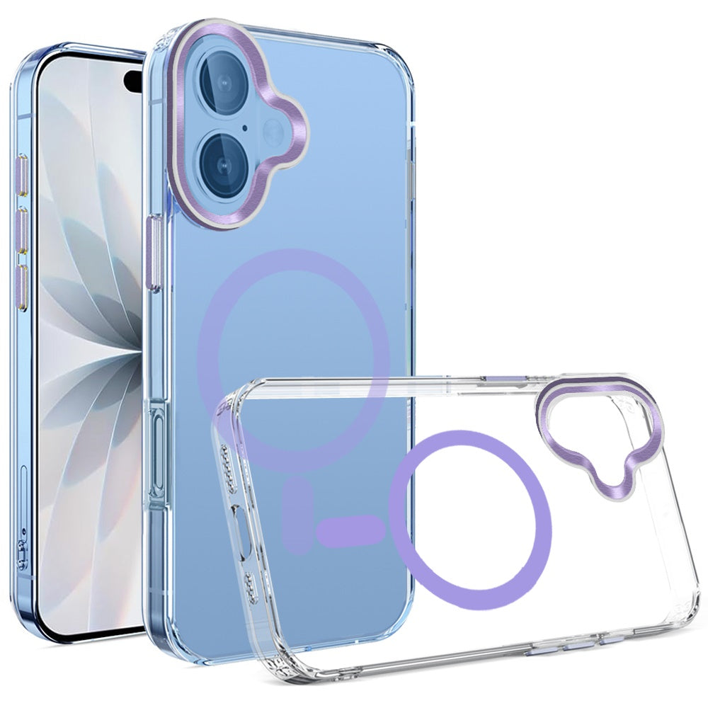 For Apple iPhone 17 Clear Transparent Case Matching Circle Design, Hybrid TPU Hard Shell, Support Magsafe Charger Case Cover