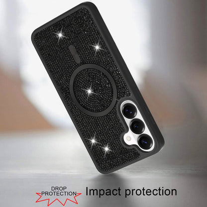 Phone Case for Samsung Galaxy S26+ / S26 Plus Magnetic Bling Diamond Sparkle Hybrid Shockproof Rugged Grip Durable Protection Anti-Slip Armor Design Cover