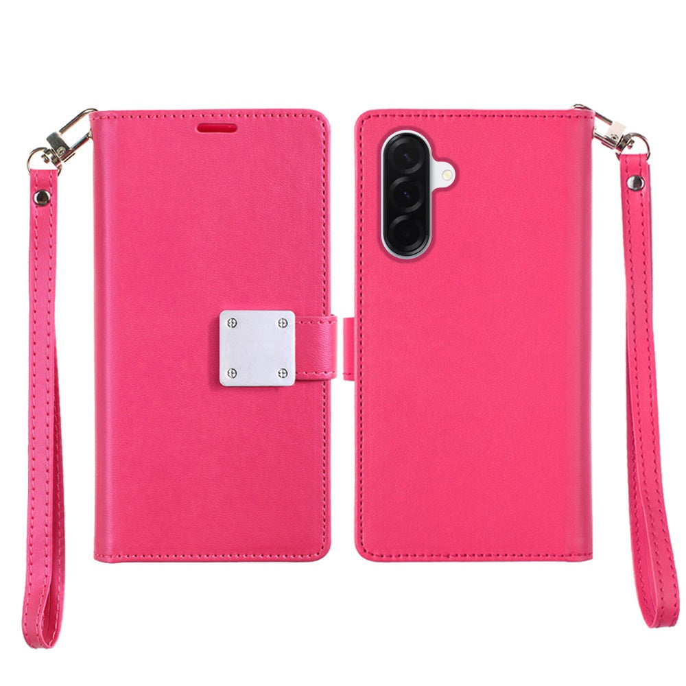 For Samsung Galaxy A37 Wallet Cases PU Leather with Credit Card /ID /Cash Holder Slot Dual Flip Book Pouch, Stand and Strap Case Cover