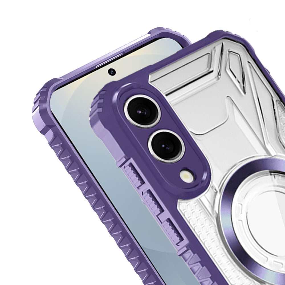 For Samsung Galaxy S25 EDGE MagSafe Compatible Pattern Clear Transparent Rugged Hybrid Magnetic TPU Shockproof Armor Case Cover