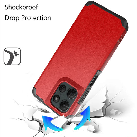 For Motorola Edge 2025 Fashion Graphic Design Hybrid 2in1 Tough Strong Hard PC TPU Frame, Magnet Mount Friendly, Shockproof Protection Case Cover Red