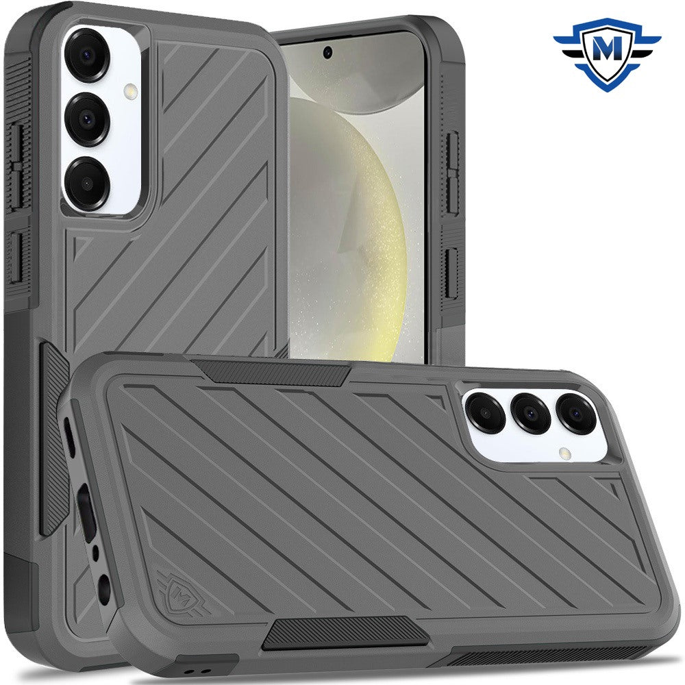 For Samsung Galaxy S25 Ultra Premium Hybrid Rugged lined Shockproof Textured 2-in-1 Non-Slip Hard PC & TPU Non Slip Tough Case Cover