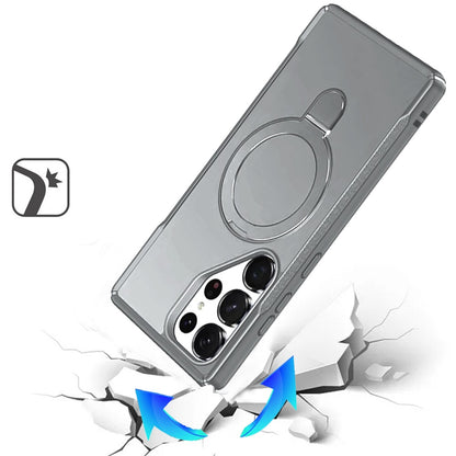 For Samsung Galaxy S26 Ultra Matte Finish Magnetic Ring Hybrid Protective Invisible Kickstand Magsafe Compatible Case Cover