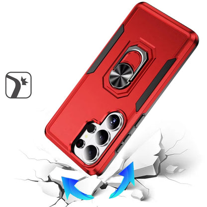 For Samsung Galaxy S26 Ultra Hybrid Rugged Tough 2in1 Drop-Proof Protection Military Grade Armor with Metal Ring Stand Case Cover