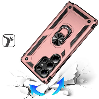 For Samsung Galaxy S26 Ultra Hybrid Shockproof Durable 360 Degree Rotatable Ring Stand Holder Kickstand Fit Magnetic Car Mount Case Cover