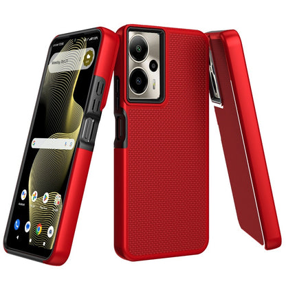 For Cricket Outlast 5G 2024 Dual Layer Heavy-Duty Hybrid Rugged Case Rugged Texturized TPU & PC Shockproof Silicone Military Grade Case Cover