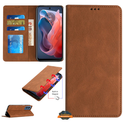 For Samsung Galaxy S24 FE /Fan Edition Wallet Pouch Card Holder Flip Card Slots, Kickstand and Magnetic Closure PU Vegan Leather Case Cover