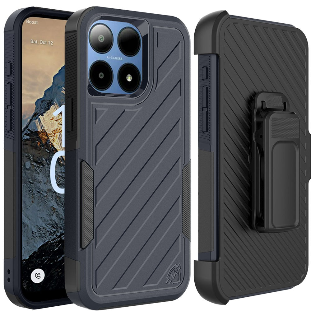 For Rugged 2in1 Armor Combo Belt Clip Holster, Non-Slip Tough Hybrid lined Shockproof Case  Tablet Case Cover