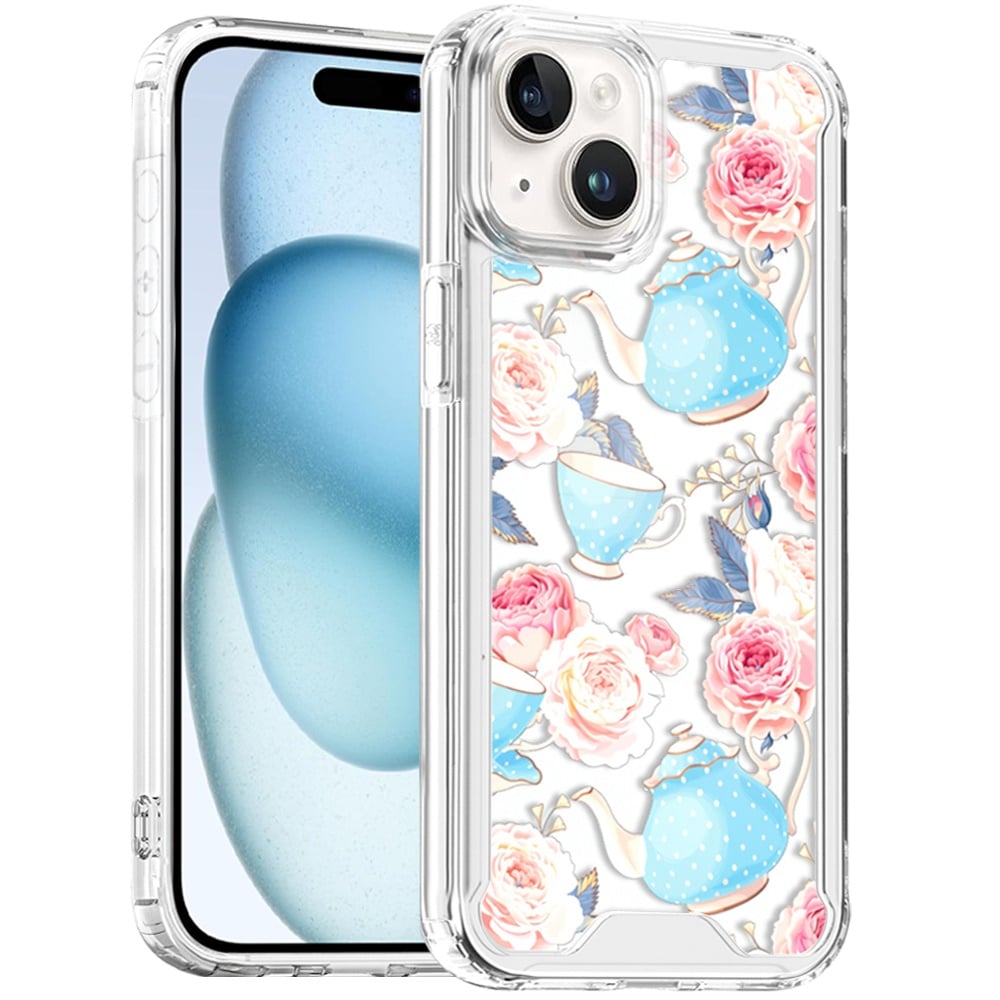 For iPhone 15 (6.1") Beautiful TPU Design, Slim Shockproof Soft Cover for Women and Girls, Stylish Protective Case Cover