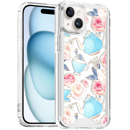 For iPhone 15 (6.1") Beautiful TPU Design, Slim Shockproof Soft Cover for Women and Girls, Stylish Protective Case Cover