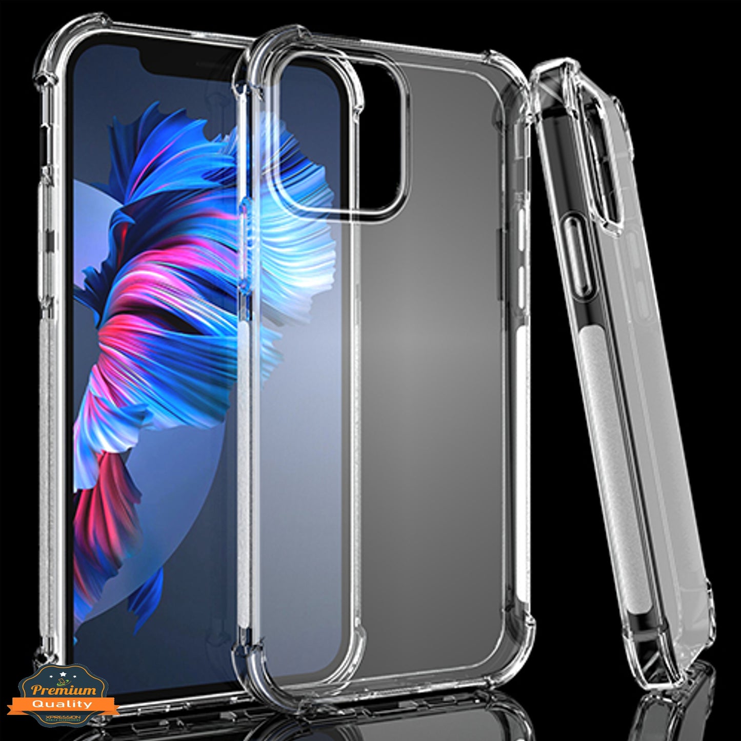 For Apple iPhone 16 Pro (6.3") HD Crystal Clear Hybrid TPU [Four-Corner Protective] Rubber Silicone Gel Transparent Case Cover Clear