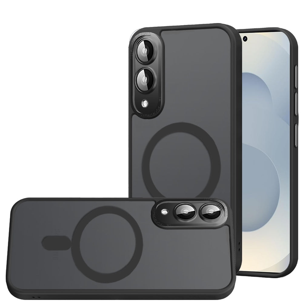 For Samsung Galaxy S25 EDGE Complete Protection HQ Matte Translucent Hybrid Shockproof w/ Camera Protector Compatible with MagSafe Case Cover