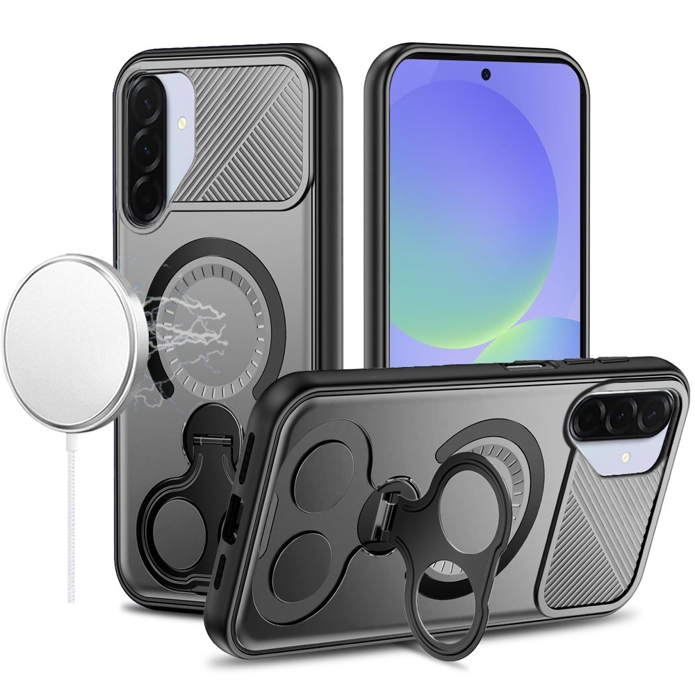 For Samsung Galaxy S26 Ultra Hybrid with Invisible 2 Hole Ring Stand Magnetic back Car Mount Friendly Protector Case Cover