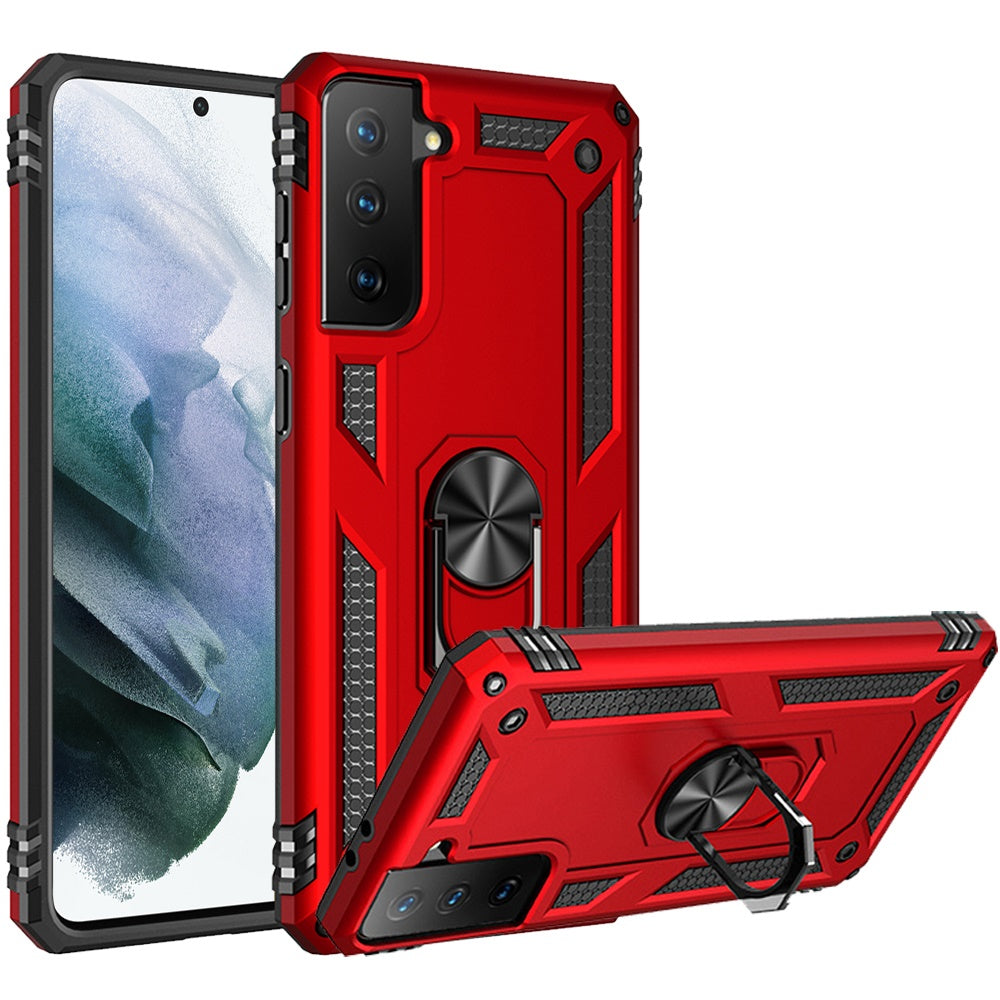 For Samsung Galaxy S21 Military Grade Heavy Duty Rugged Dual Layers Full Body Shockproof Hybrid Protection with Ring Kickstand Case Cover