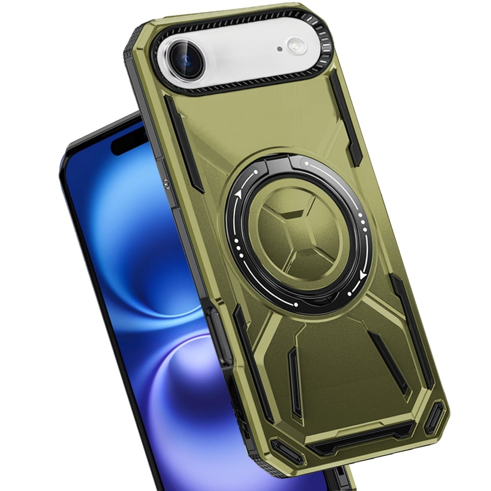 For Apple iPhone 17 Air (6.6") Hybrid Magnetic Ring and 360° Rotational Kickstand with MagSafe Compatible, Military Grade Drop Protection Case Cover