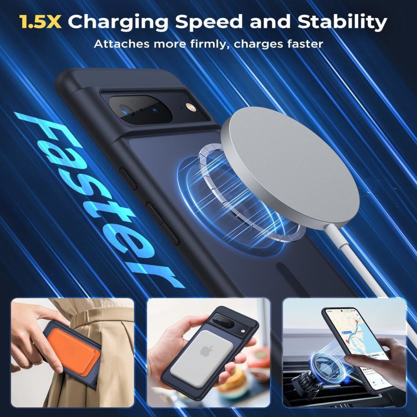 For Google Pixel 10 Pro XL Frosted Translucent Case with MagSafe Compatible Slim, Shockproof Protective Matte TPU Military Grade Tough Case Cover Black