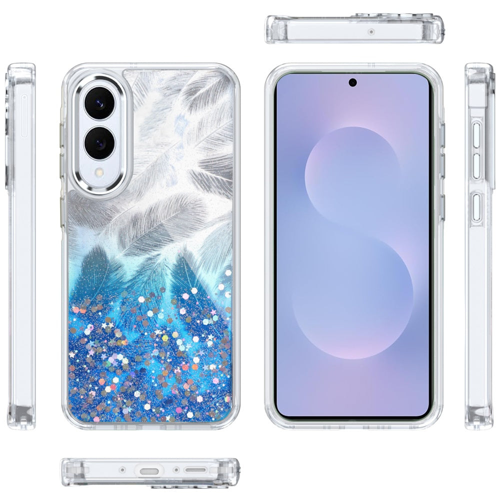 For Samsung Galaxy S25 EDGE Fashion Epoxy Glitter Shimmer Design, Hybrid Shockproof TPU, Stylish Sparkle Slim TPU Protective Case Cover