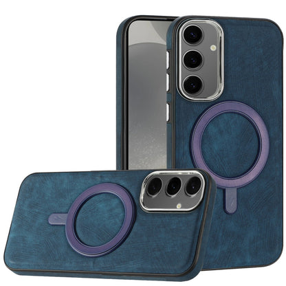 For Samsung Galaxy S25+ /S25 Plus /S24+ Plus Fashion PU Vegan Leather Chrome Edge Hybrid, MagSafe Compatible, Durable TPU Hard PC Case Cover