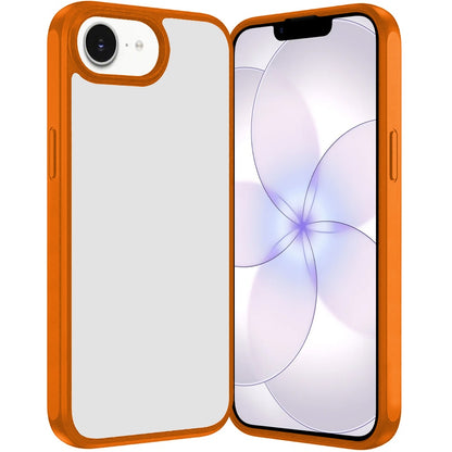 For Apple iPhone 17E /16E Hybrid Transparent HQ Slim Shockproof Clear Protective Thick 2.0mm TPU Frame Case Cover Cosmic Orange