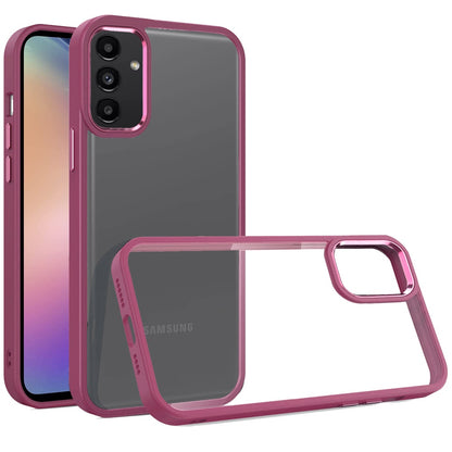 For Motorola Moto G 5G 2025 Slim Fit Hybrid Transparent Thick Acrylic with Metal Buttons Frame Protective Hard PC + TPU Shockproof Case Cover