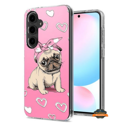 For Samsung Galaxy A36 Hybrid Clear Frame with Trendy Pattern Design, Shockproof Hard Back & TPU Rubber Case Cover