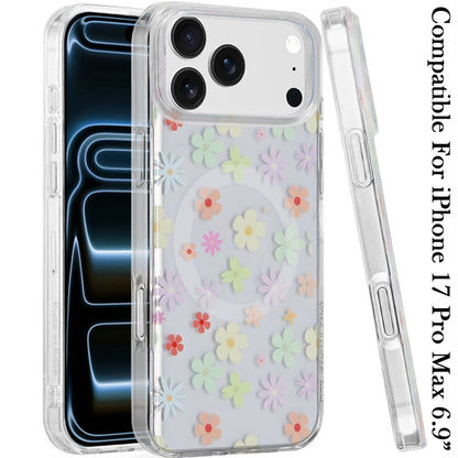 Phone Case for Apple iPhone 17 Pro Max (6.9") Stylish Design Shockproof Magnetic Magsafe Compatible TPU IMD Print Rugged Grip Drop Protection Slim Fashion Cover