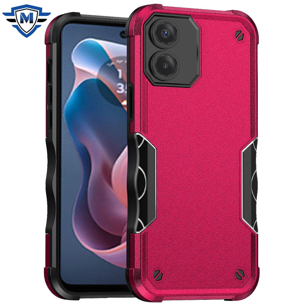 For Apple iPhone 17E /16E Slim Fit Hybrid Lightweight Shockproof 2-in-1 Hybrid Hard PC Bumper Frame Armor Protection Case Cover Hot Pink