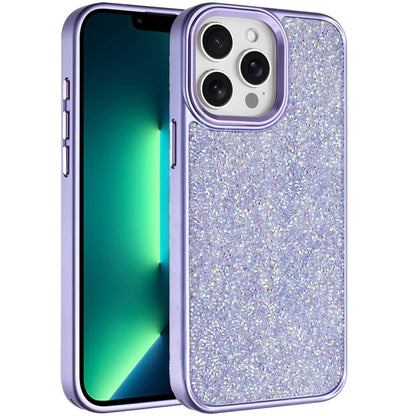 For Apple iPhone 13 Pro Max Crystal Sparkle Diamond Glass Full Mini Glitter Bling Frame TPU Hybrid Protective Case Cover